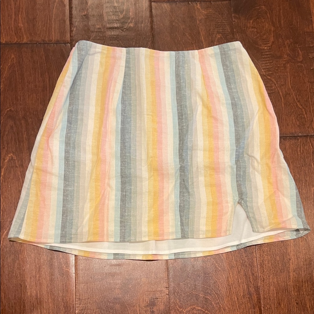 Show Me Your MuMu Pastel Striped Mini Skirt
